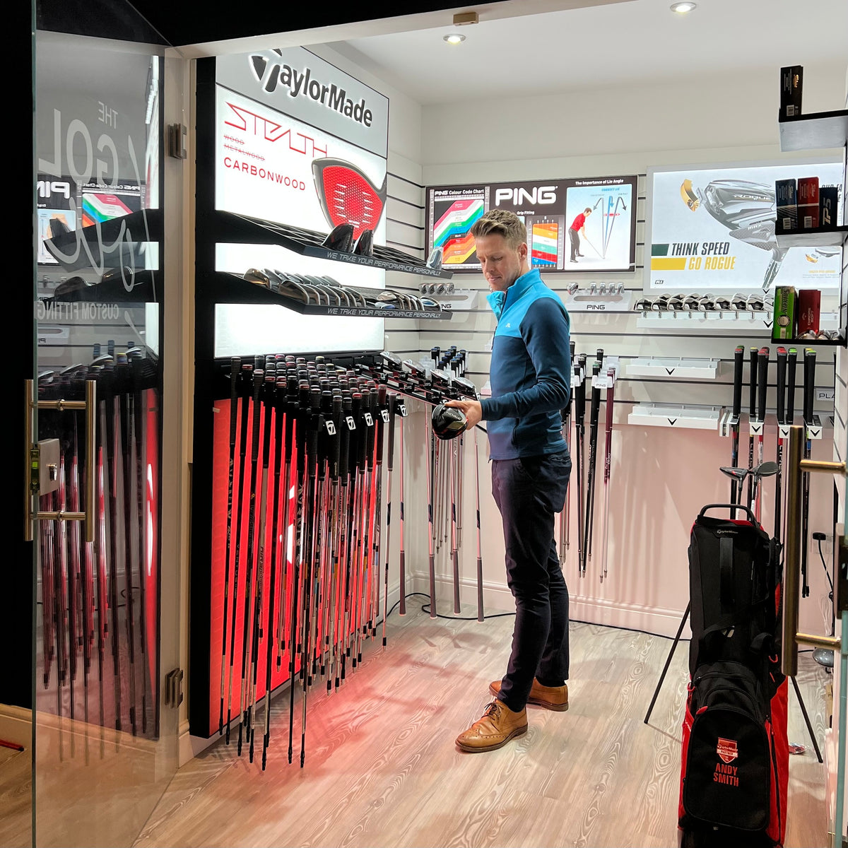 Andy Smith in the AS Golf custom fitting room
